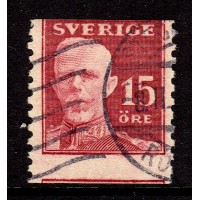 F.150v, 15 öre Gustaf V - en face, felskuret