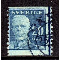 F.151Av, 20 öre Gustaf V - en face, plåtskarvlinje