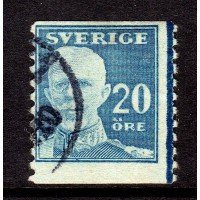 F.151Av, 20 öre Gustaf V - en face, plåtskarvlinje