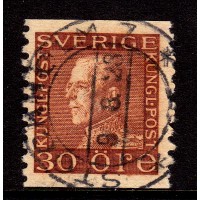F.186, 30 öre Gustaf V profil vänster, STOCKHOLM 9-9-28
