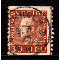 F.186, 30 öre Gustaf V profil vänster, STOCKHOLM 5-3-35