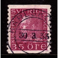 F.187a, 35 öre Gustaf V profil vänster, KARLSKRONA 30-3-33 [K/BL]