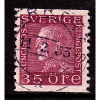 F.187, 35 öre Gustaf V profil vänster, NORRÅKER 11-2-33 [Z/Å]