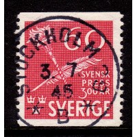 F.360, 60 öre Svensk Press 300 år, STOCKHOLM 28 3-7-45