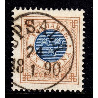 F.49, 1 kr Circle type PH, UPSALA 24-1-90 [C/U]