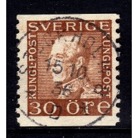 F.186c, 30 öre Gustaf V profil vänster, STOCKHOLM 15-10-36