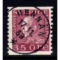 F.187c, 35 öre Gustaf V profil vänster, HENNAN 17-11-39 [X/HÄL]