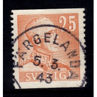F.277, 25 öre Gustaf V type II, FÄRGELANDA 5-3-43 [P/DAL]
