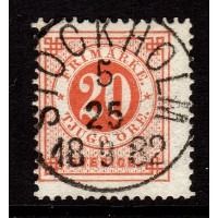 F.33, 20 öre Circle type perf.13, STOCKHOLM 5 25-3-82