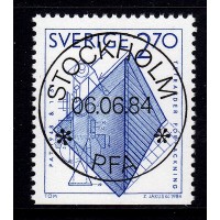 F.1304B, 2.70 kr Made in Sweden, STOCKHOLM 6-6-84, första dagen