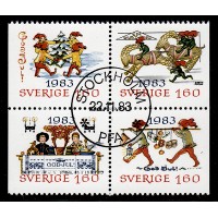 F.1275-1278HBL, 1.60 kr Christmas post, STOCKHOLM 22-11-83, first day