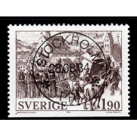 F.1316B, 1.90 kr Äldre städer, STOCKHOLM 28-8-84, första dagen