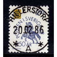 F.1398, 2.10 kr Postverket 350 år, HILLERSTORP 20-2-86 [F/SM], första dagen