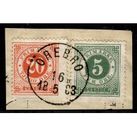 F.30+33, 5+20 öre Circle type perf.13, ÖREBRO 16-5-83 [T/NÄ], piece