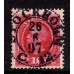 F.54, 10 öre Oscar II, STOCKHOLM C.12 26-6-97, extra fine cancellation