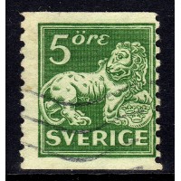 F.143Acc, 5 öre Standing lion type II, cancelled with wm cc