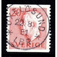 F.402, 20 öre Gustav VI Adolf typ I, OXELÖSUND 22-8-51 [D/SÖ]